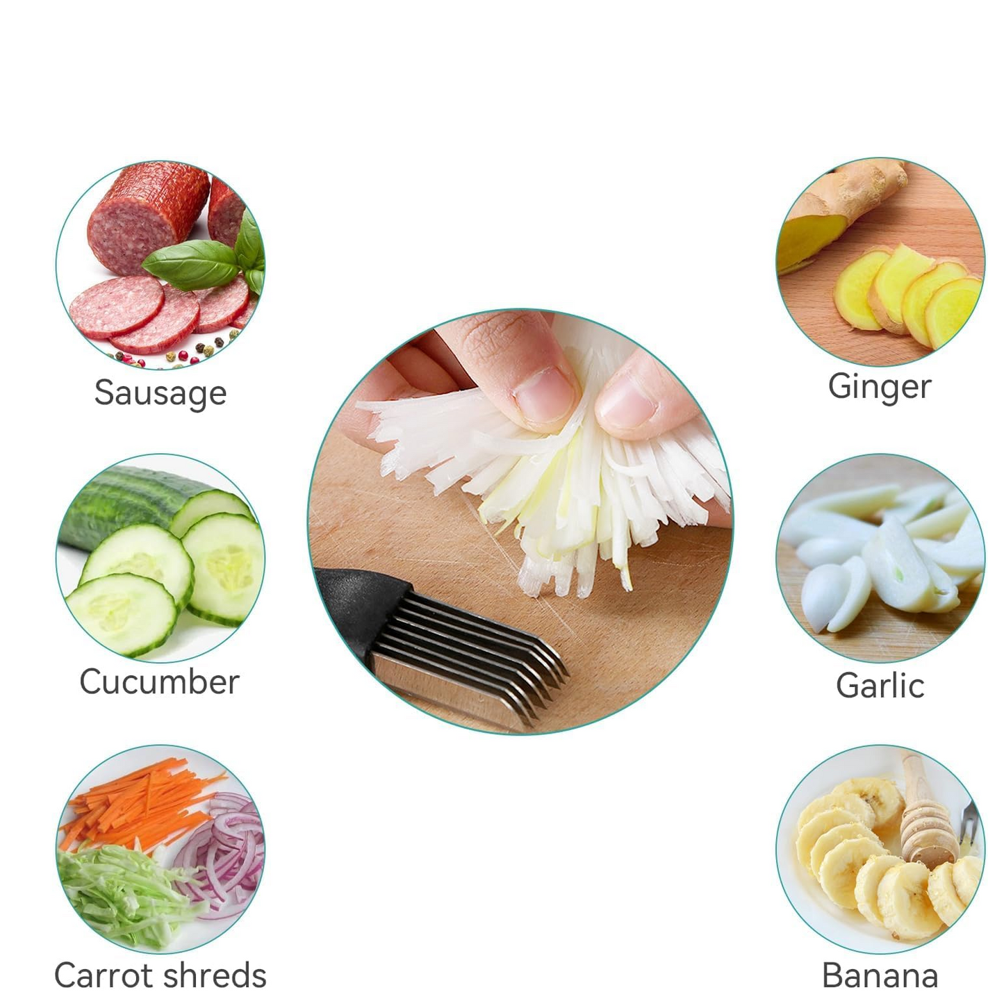 Multi-blade Vegetable Cutter, Green onion cutter, grated silk knife