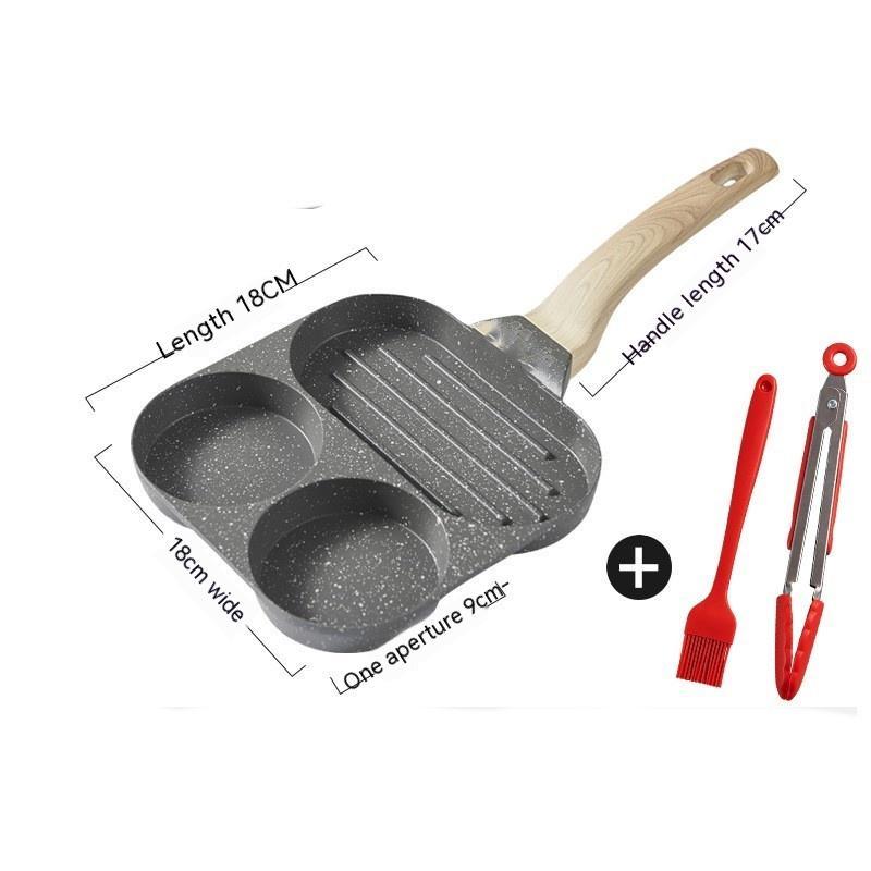 3-Hole Non-Stick Frying Pan