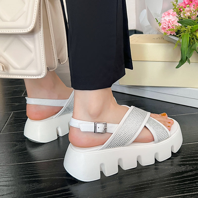 Rhinestone thick-soled sandals & thick-soled summer sandals