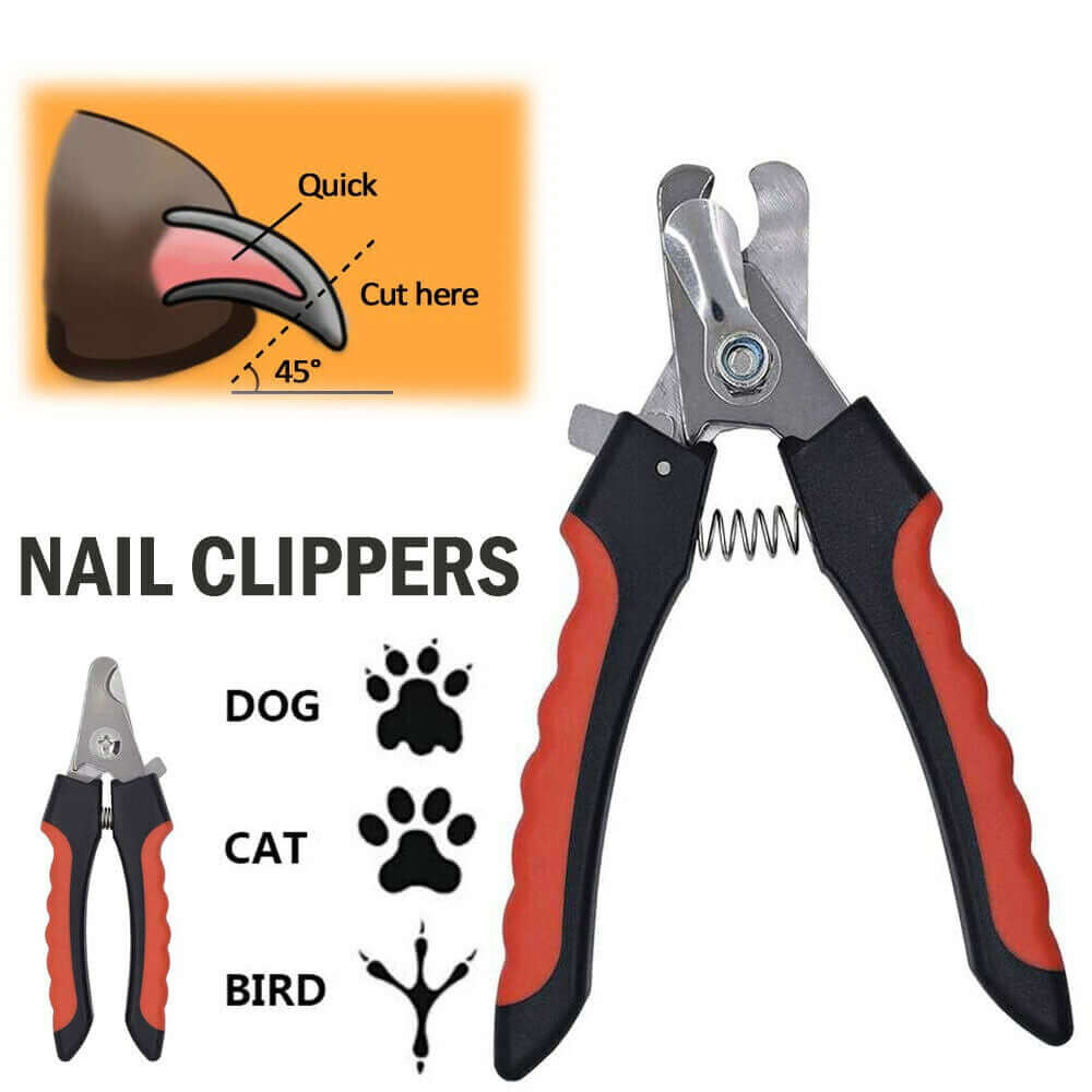 dog nail clippers with safety guard - nail trimmer razor for pet grooming