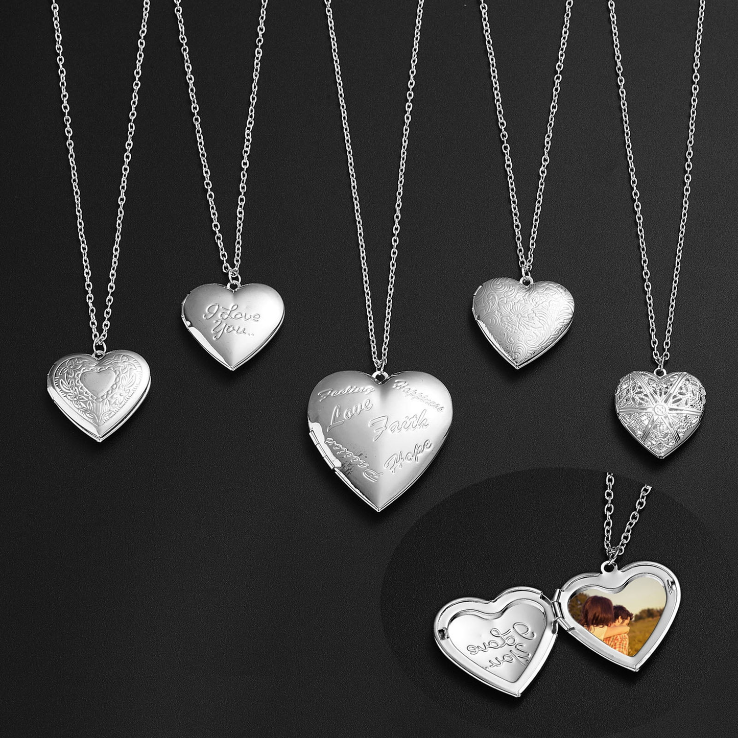 Heart-shaped Photo Frame Necklace