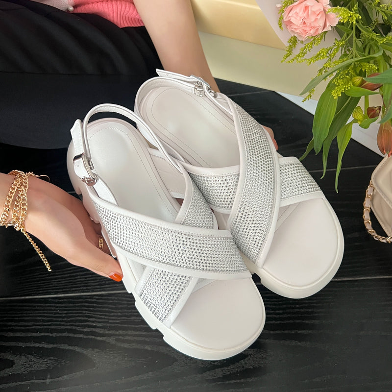 Rhinestone thick-soled sandals & thick-soled summer sandals