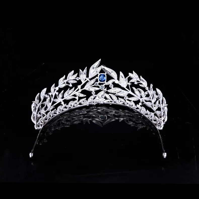 Sapphire Crown & Petals Large Women Prom Hair Jewelry