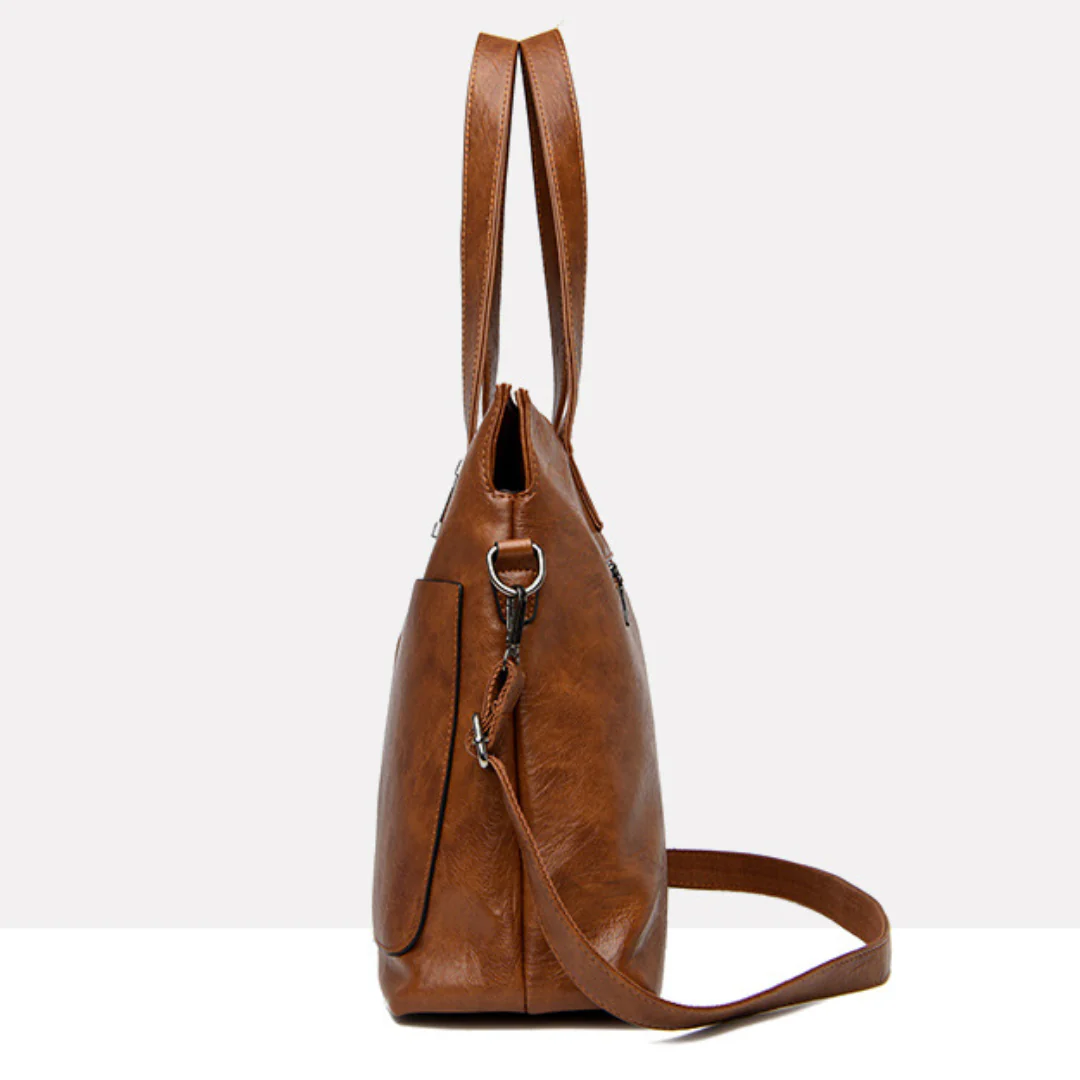 Women's Soft Leather Bag Set - women leather shoulder bag set