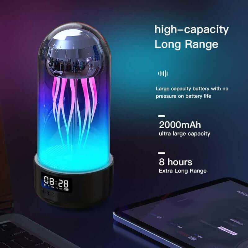 Luminous, portable, with clock and stereo breathing light for smart decoration