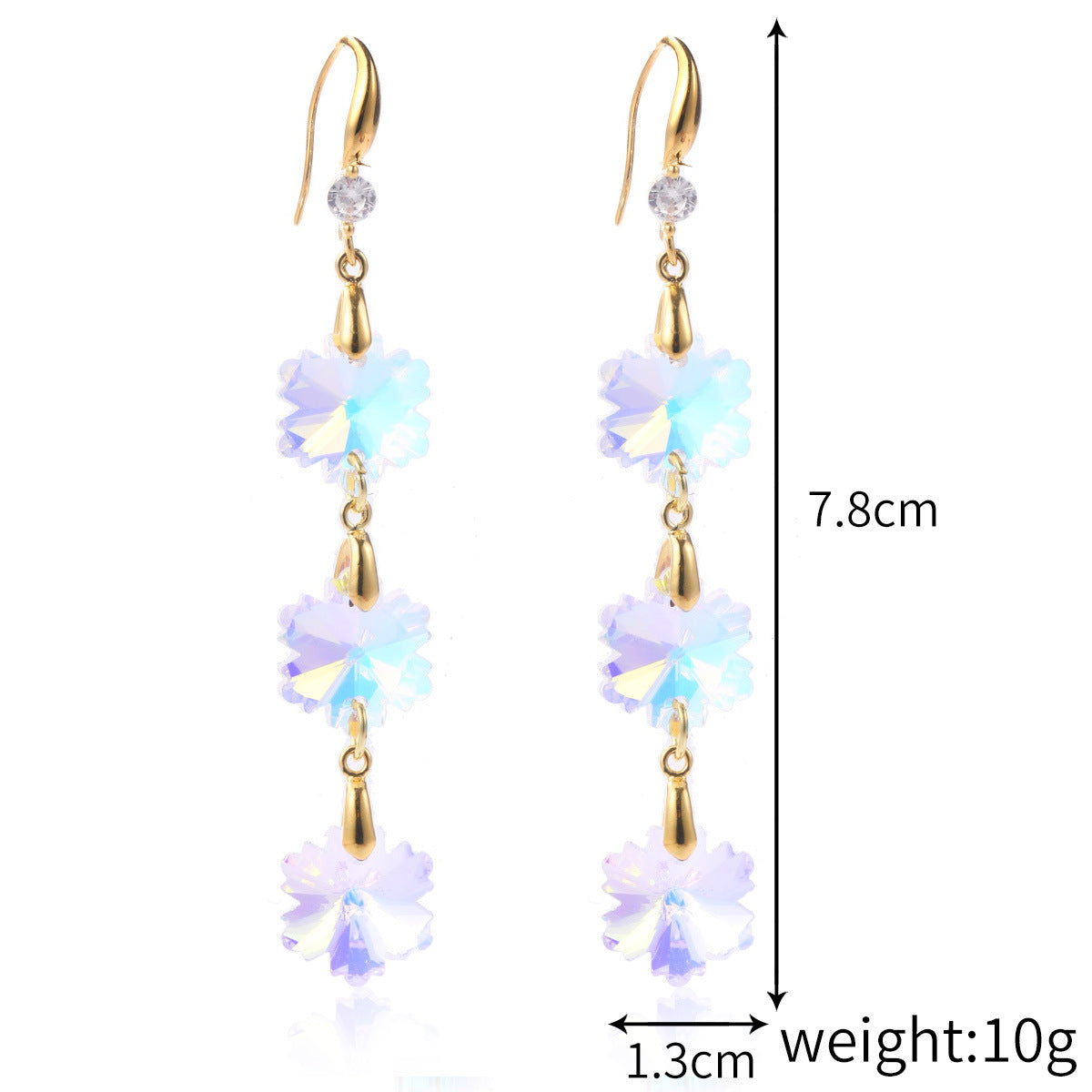 crystal dangle earrings & colorful drop crystal earrings