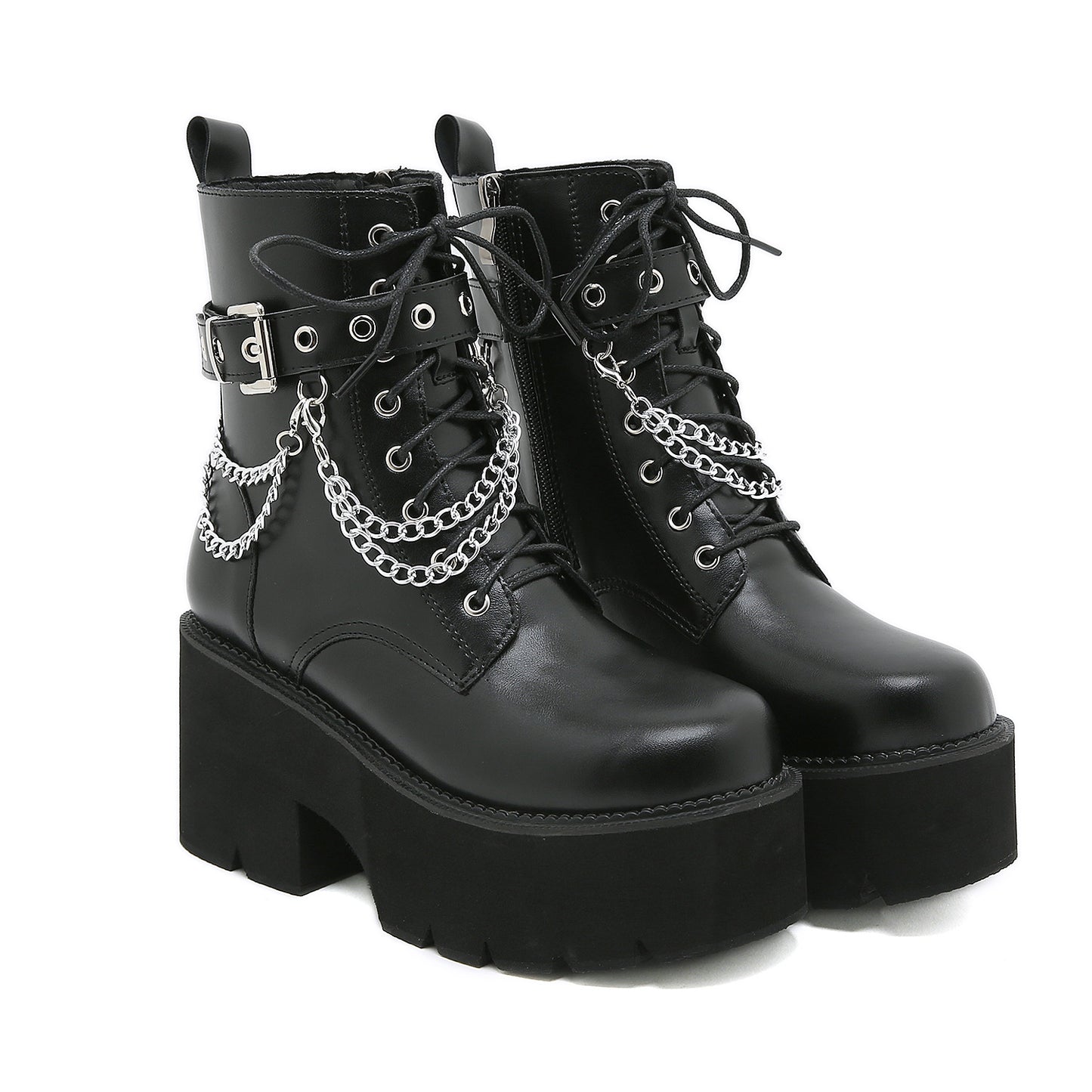 Women's Platform Ankle Boots & Women's Chain PU Leather Boots