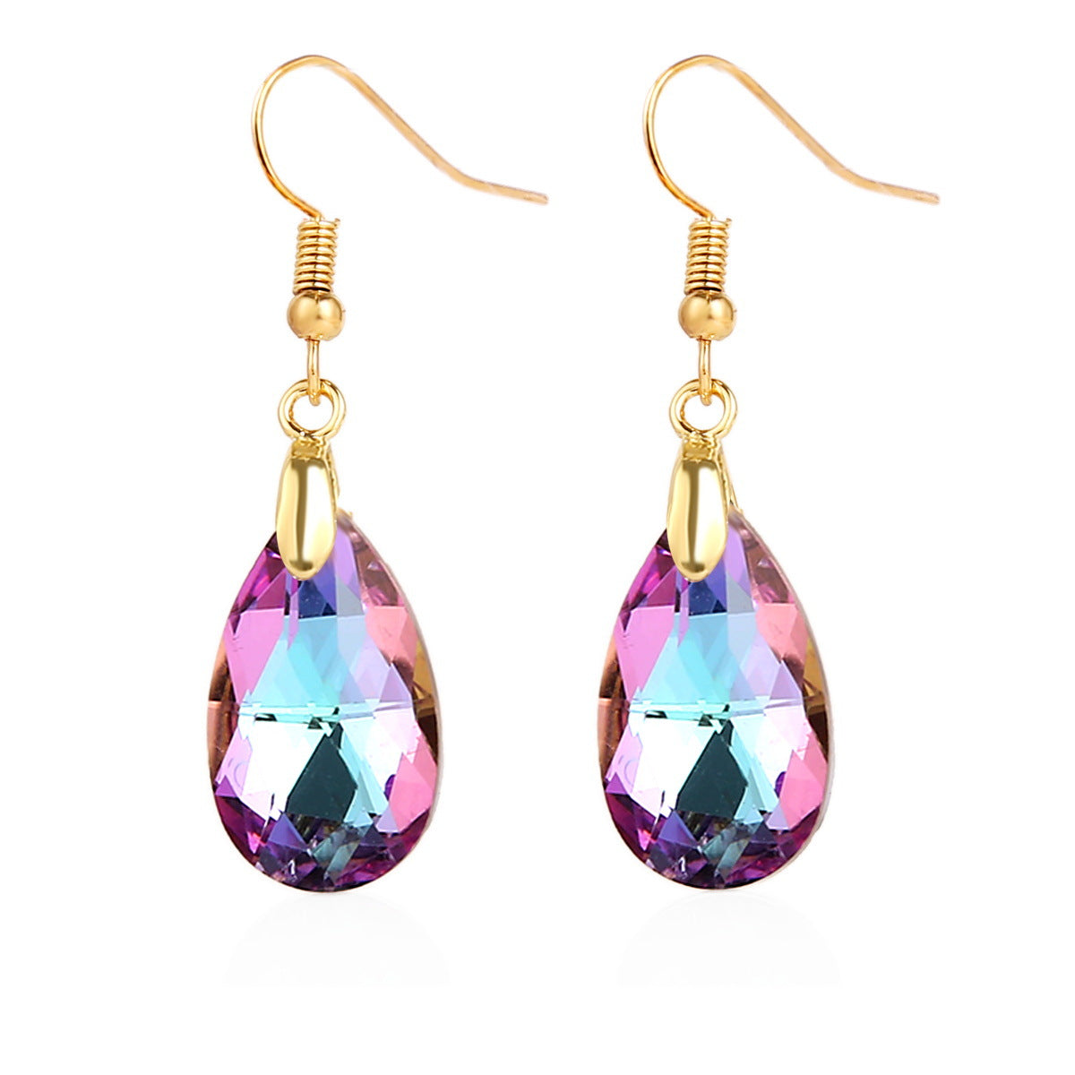 crystal dangle earrings & colorful drop crystal earrings