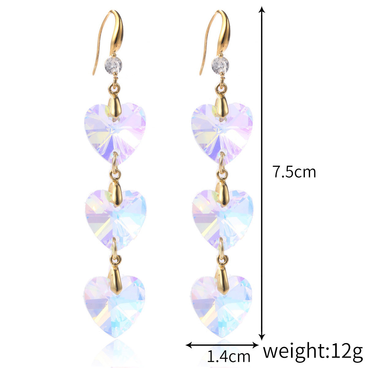 crystal dangle earrings & colorful drop crystal earrings