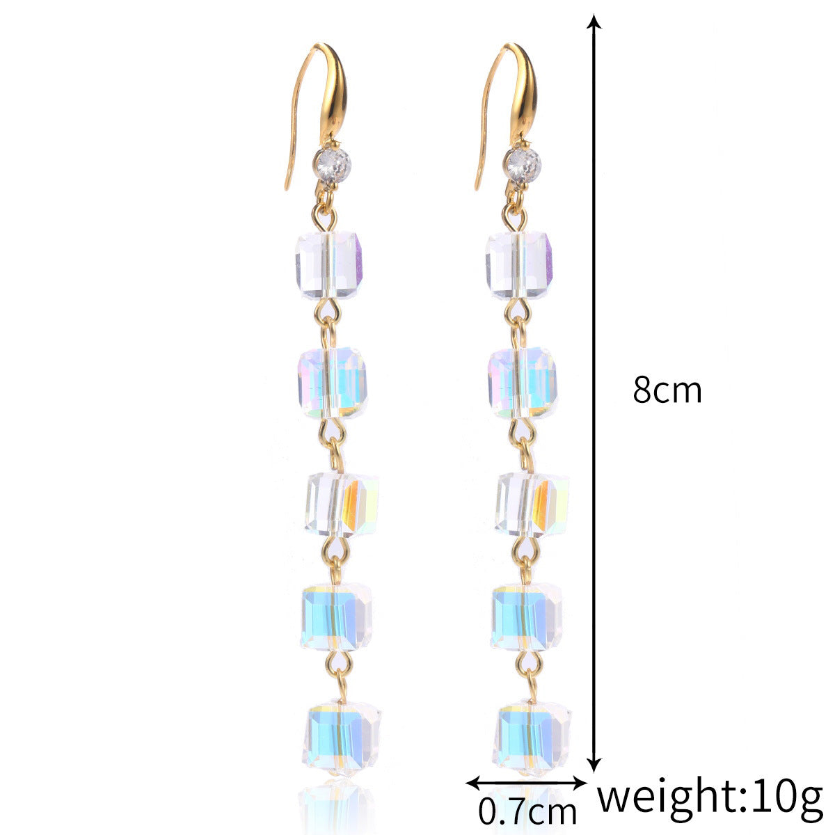 crystal dangle earrings & colorful drop crystal earrings