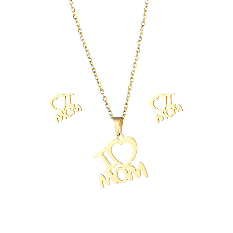 Mother's Day set & Creative Mom Necklace and Earrings Set