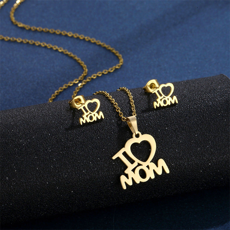 Mother's Day set & Creative Mom Necklace and Earrings Set