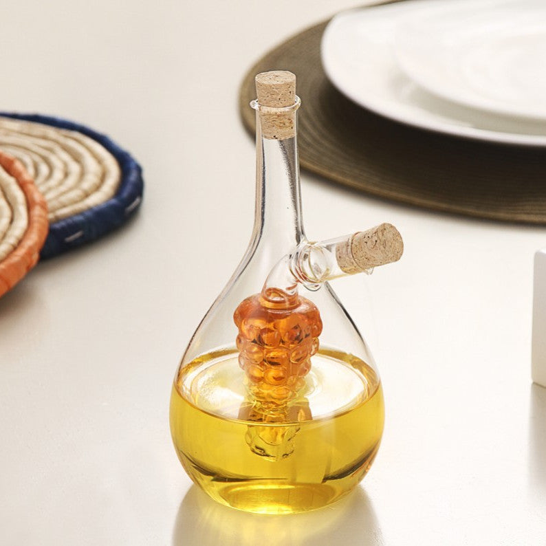 2-in-1 Oil and Vinegar Dispenser & Clear Glass Olive Oil Bottle Container