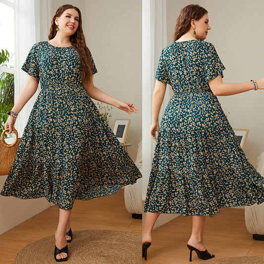 Women Plus Size Summer Dress & Women Plus Size Floral Print Long Dress