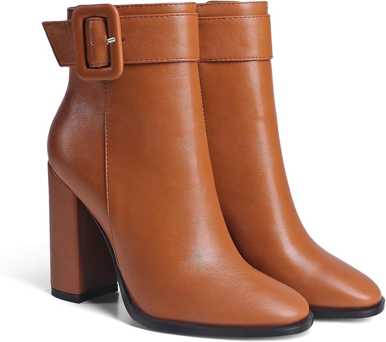 women thick high heel leather ankle boots & leather High Heeled Boots