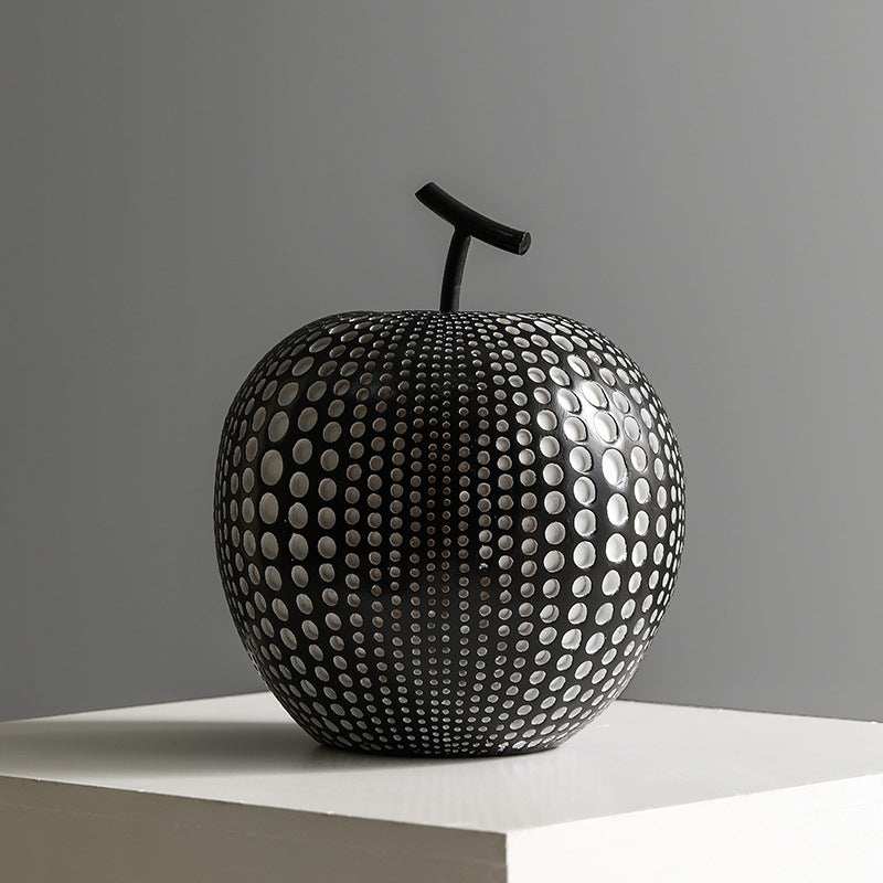 Modern design resin decorative object in apple shape with dot pattern