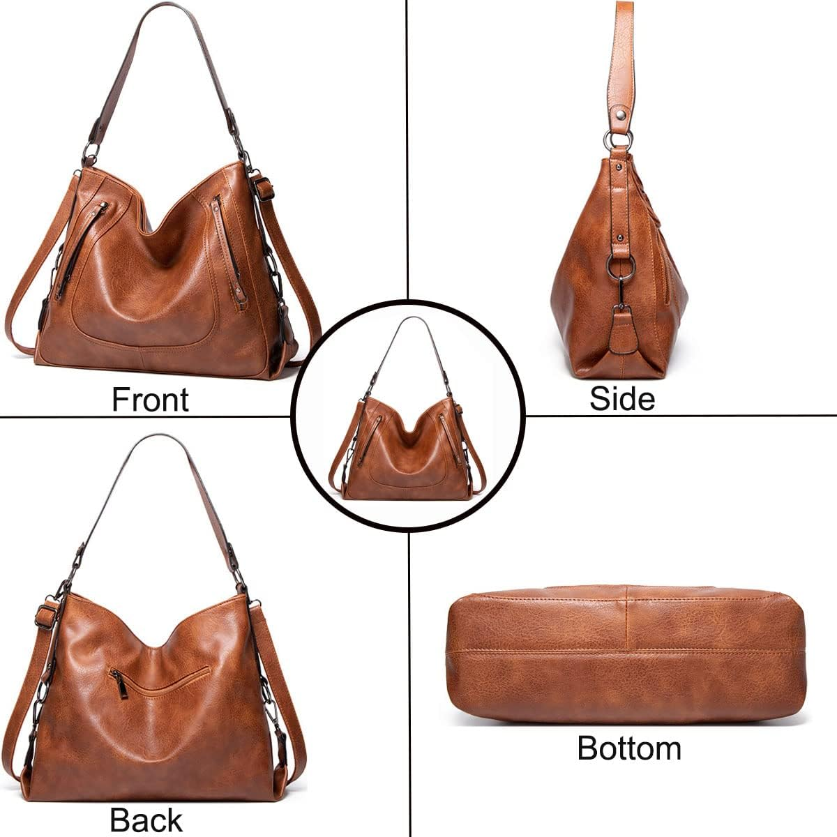 Women’s Large Capacity Retro Handbag - Casual Hobo Shoulder Bag