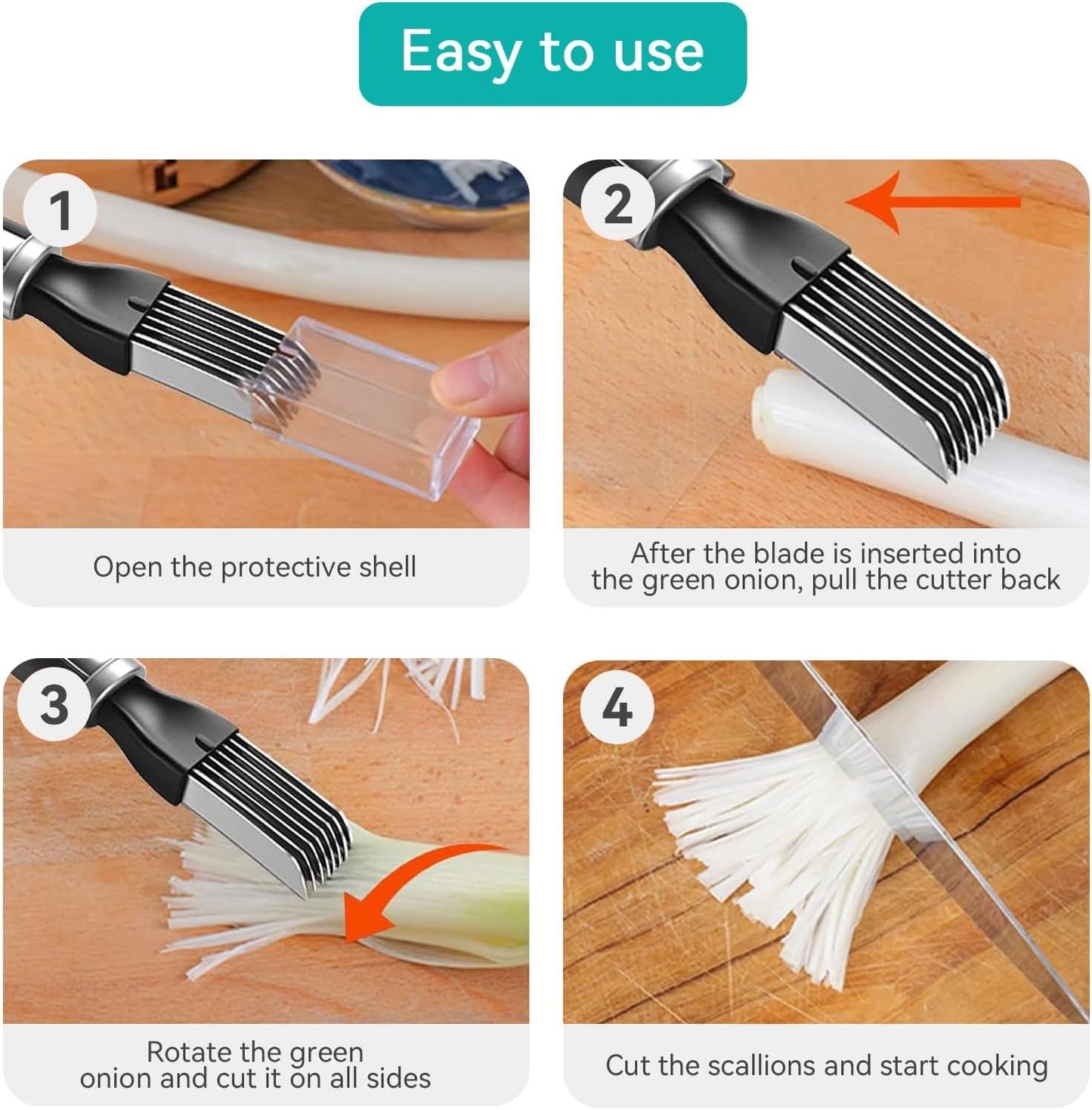 Multi-blade Vegetable Cutter, Green onion cutter, grated silk knife