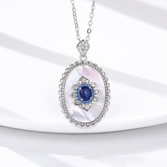 Sapphire Diamond Pendant 925 Sterling Silver Party Wedding Pendants Chain Necklace For Women Charm Jewelry