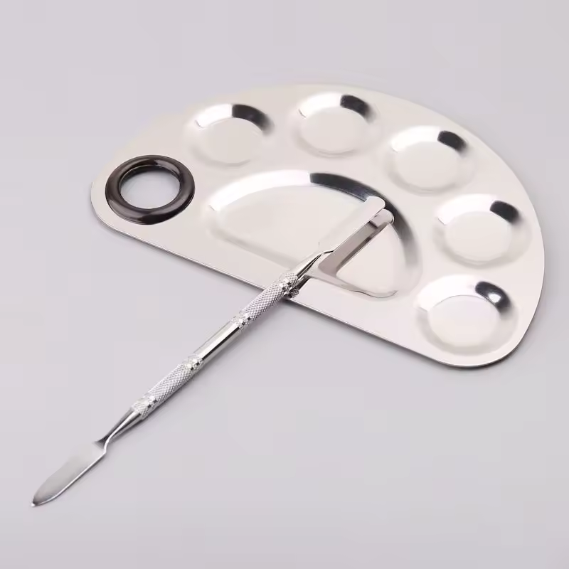 Stainless Steel Nail Palette - Nail Paint Palette - Mixing Palette