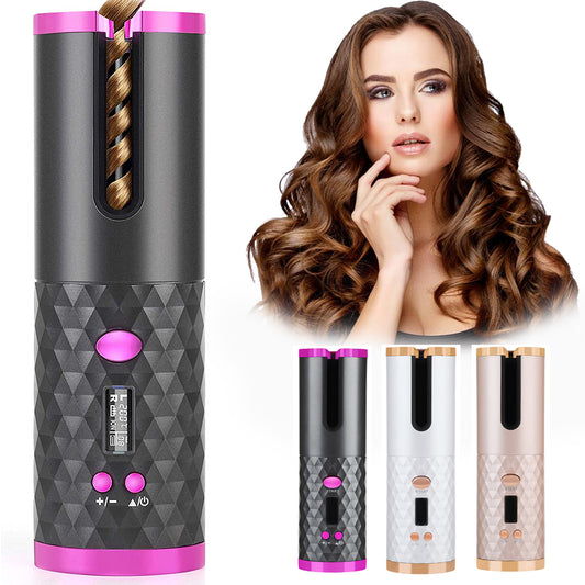 Rechargeable Automatic Hair Curler with LCD Display - Hair Curler