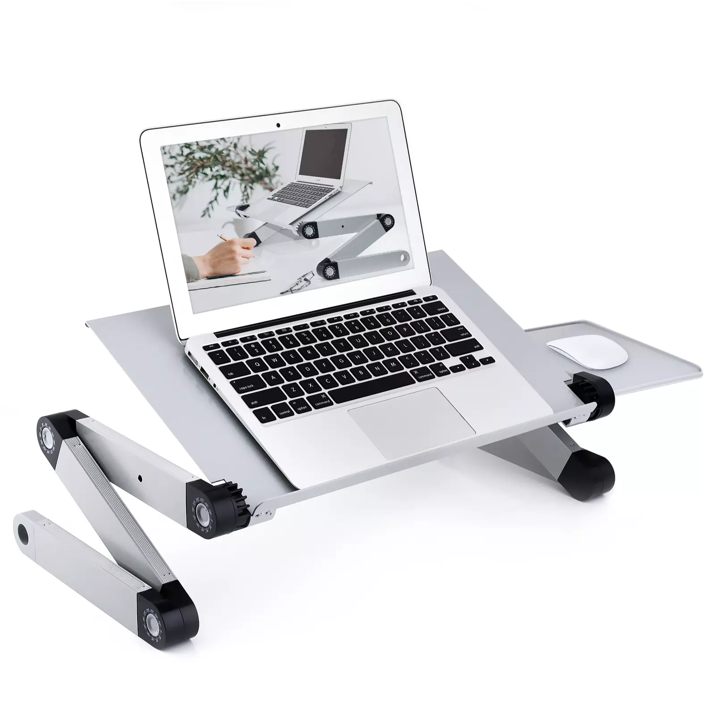 Portable Laptop Desk with Fan, Adjustable Laptop Stand, Computer Desk