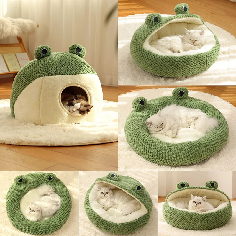 Green Frog Shaped Cat and Dog Nest, Pet Nest, Pet Kennel, Cat House