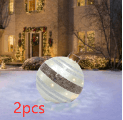 Christmas Ornament Ball - Outdoor PVC 60CM Inflatable Decorated Giant Ball for Xmas Tree Decorations