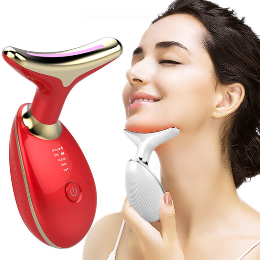 EMS Thermal Neck Stretching Massager - EMS Face Lift Electric Massager