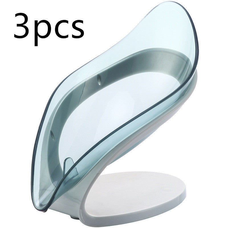 Bathroom Soap Holder Leaf Shape Soap Box Kitchen Dish Storage Box Non-slip Drain Soap Storage Case Container Bathroom Accessorie