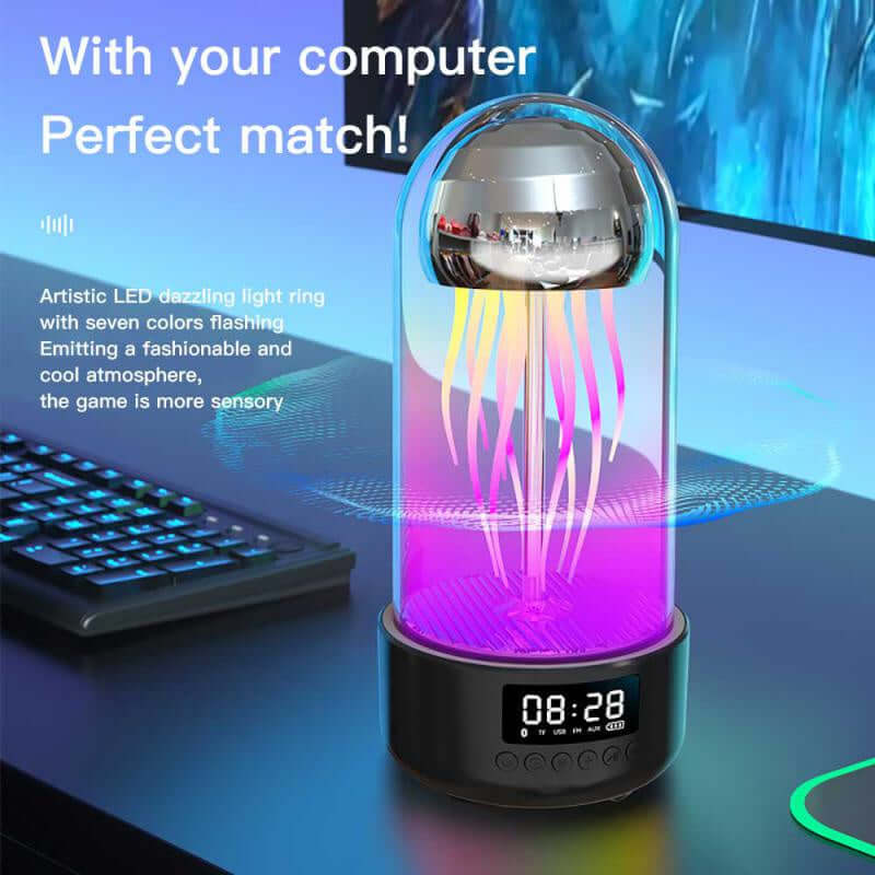 Luminous, portable, with clock and stereo breathing light for smart decoration