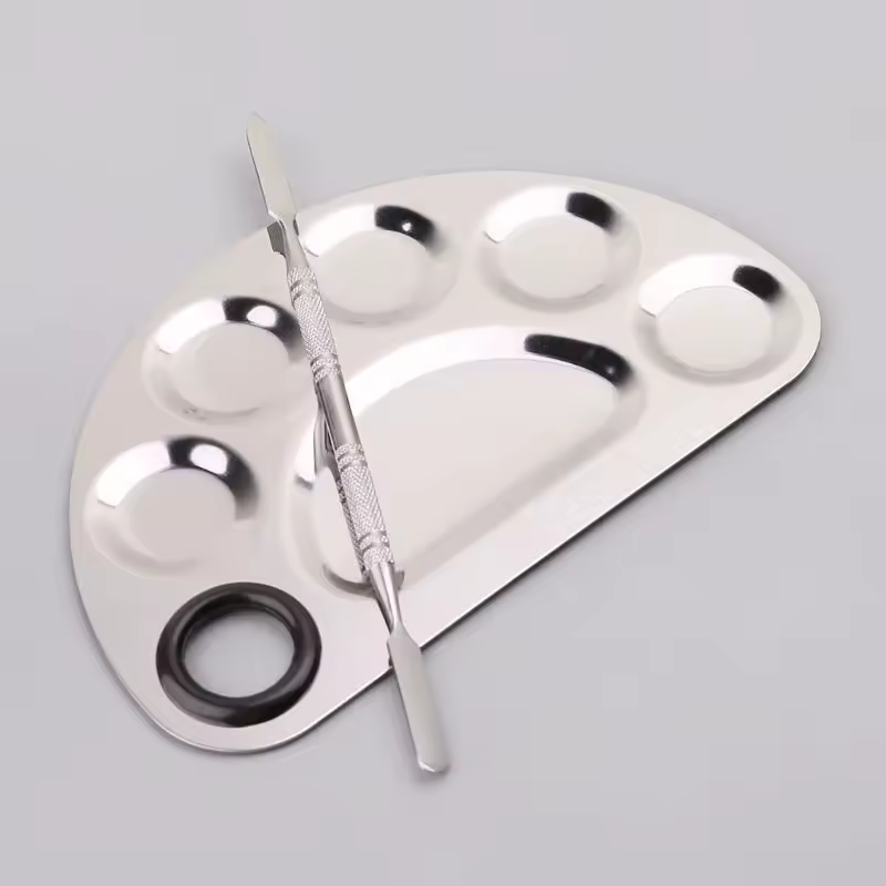 Stainless Steel Nail Palette - Nail Paint Palette - Mixing Palette