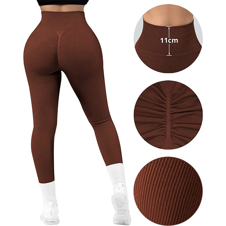 Women High Waist Seamless Slimming Knitted Fitness Sports Yoga Pants