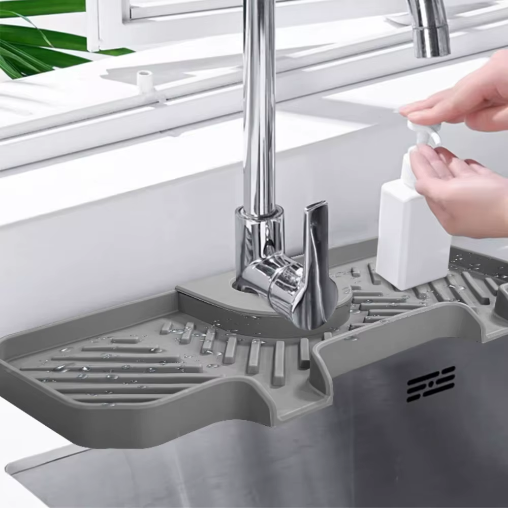 Splash Proof Faucet Drain Guard, Waterproof Kitchen Sink Splash Guard