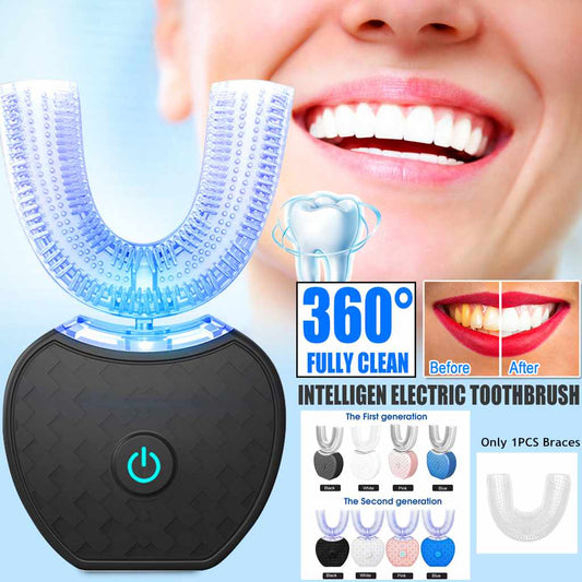 Automatic Electric U shape Toothbrush Waterproof USB Rechargeable