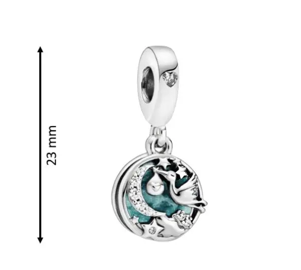 Stork and Shining Star Mother-Daughter Dangle Charms