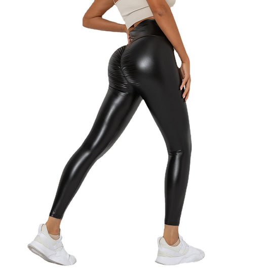 women High Waist PU Leather pants & Women's shiny pu leather pants