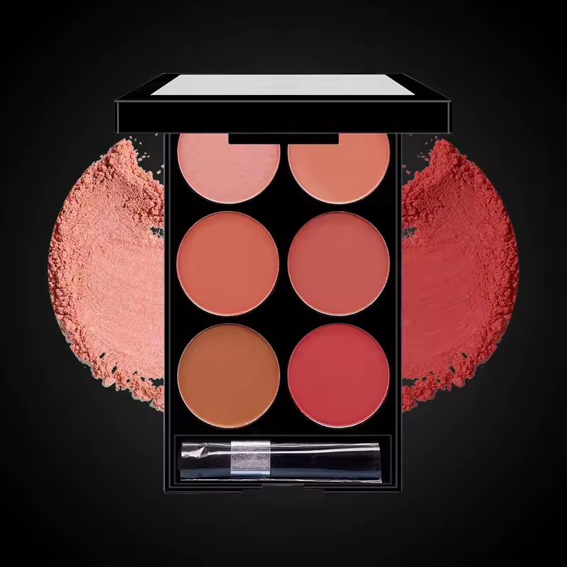 Six Color Blush Palette - All in One Blush and Contour Palette