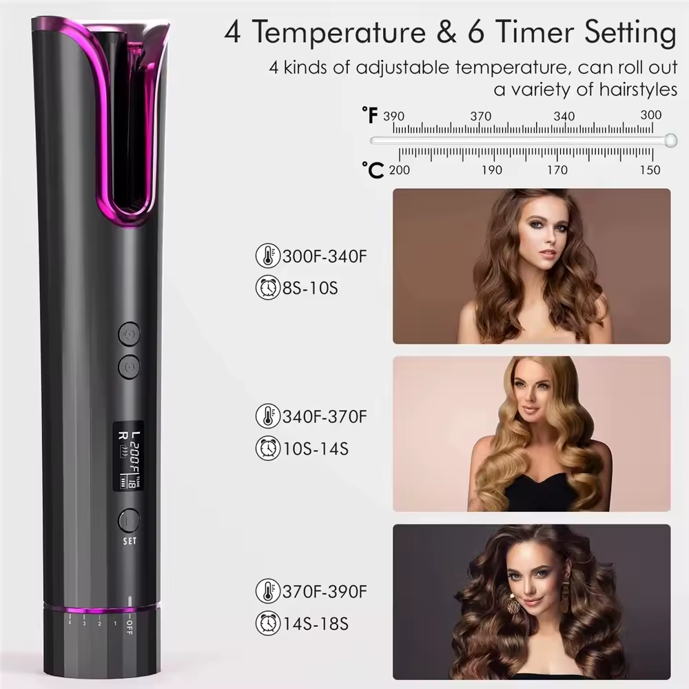 USB Rechargeable Automatic Hair Curler - Automatic Hair Curler