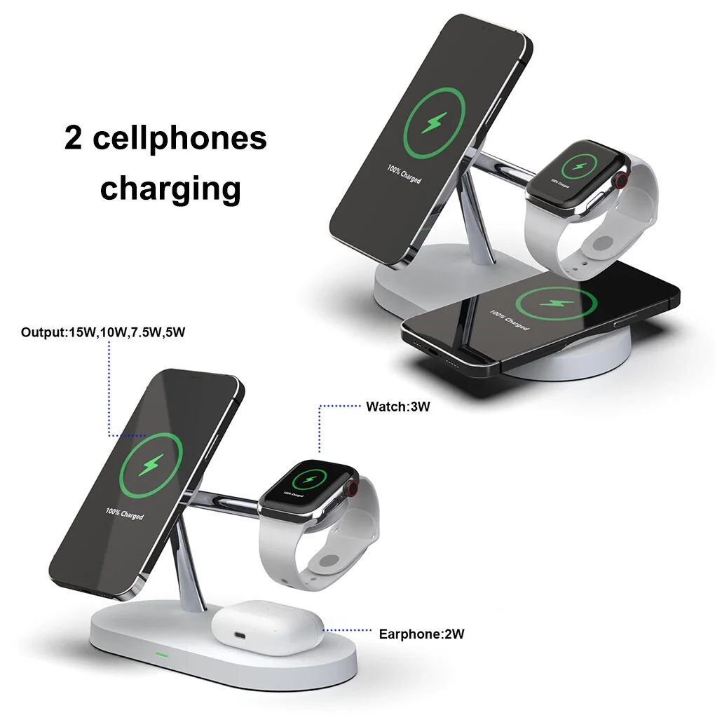 Fast Charging Stand for Watch, Earphone, and Phone - Wireless Charger