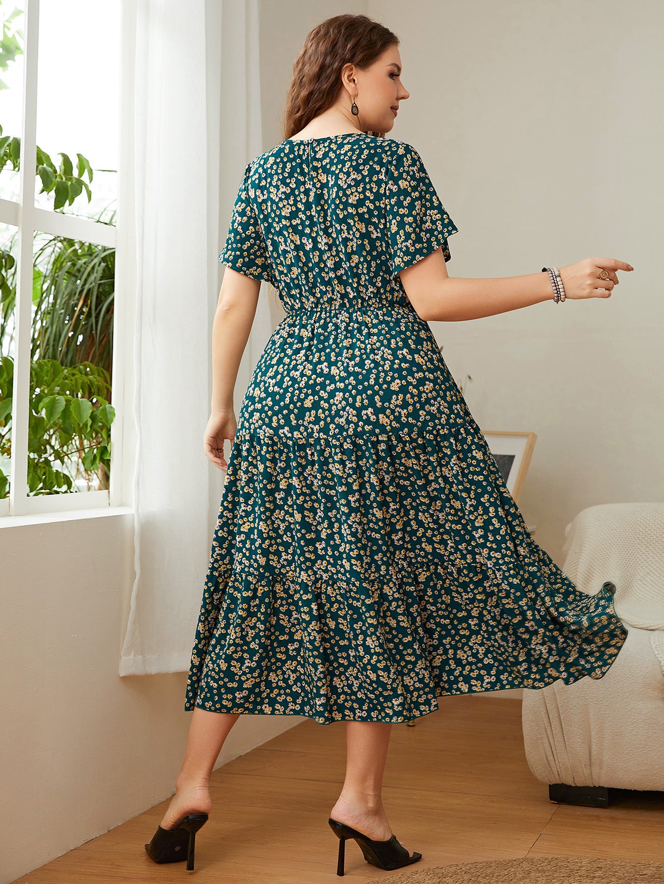 Women Plus Size Summer Dress & Women Plus Size Floral Print Long Dress