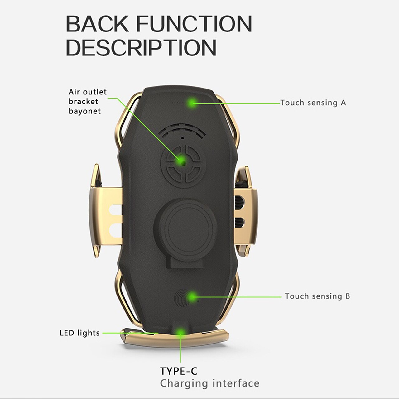 10W Wireless Car Phone Charger - Smart Sensor Holder with Clamping