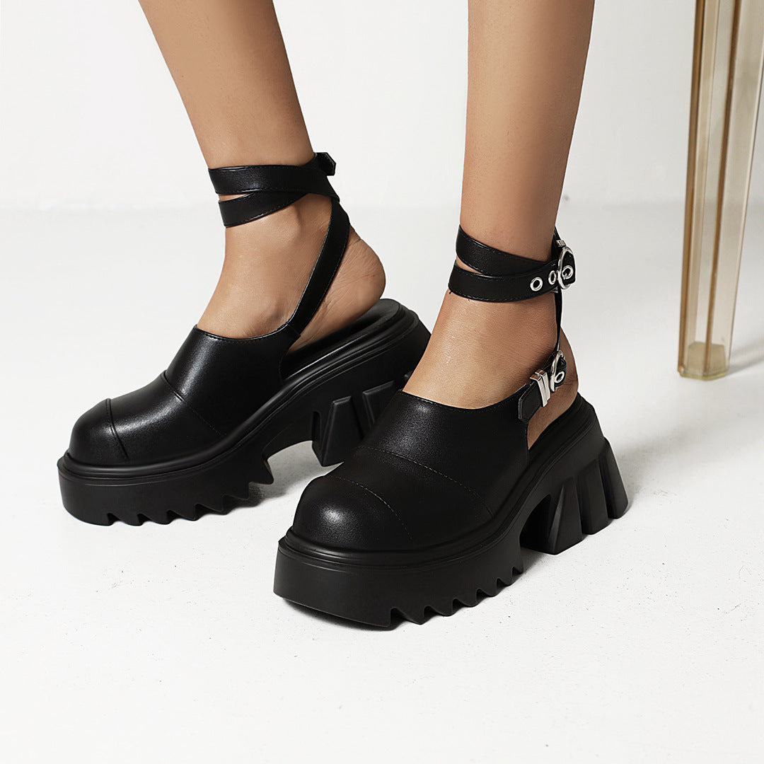 women's Chunky platform buckle shoes & Women Platform Sandelet