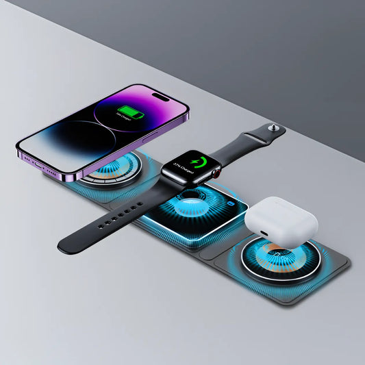 Magnetic Folding Wireless Charging Station for iPhone and Other Devices