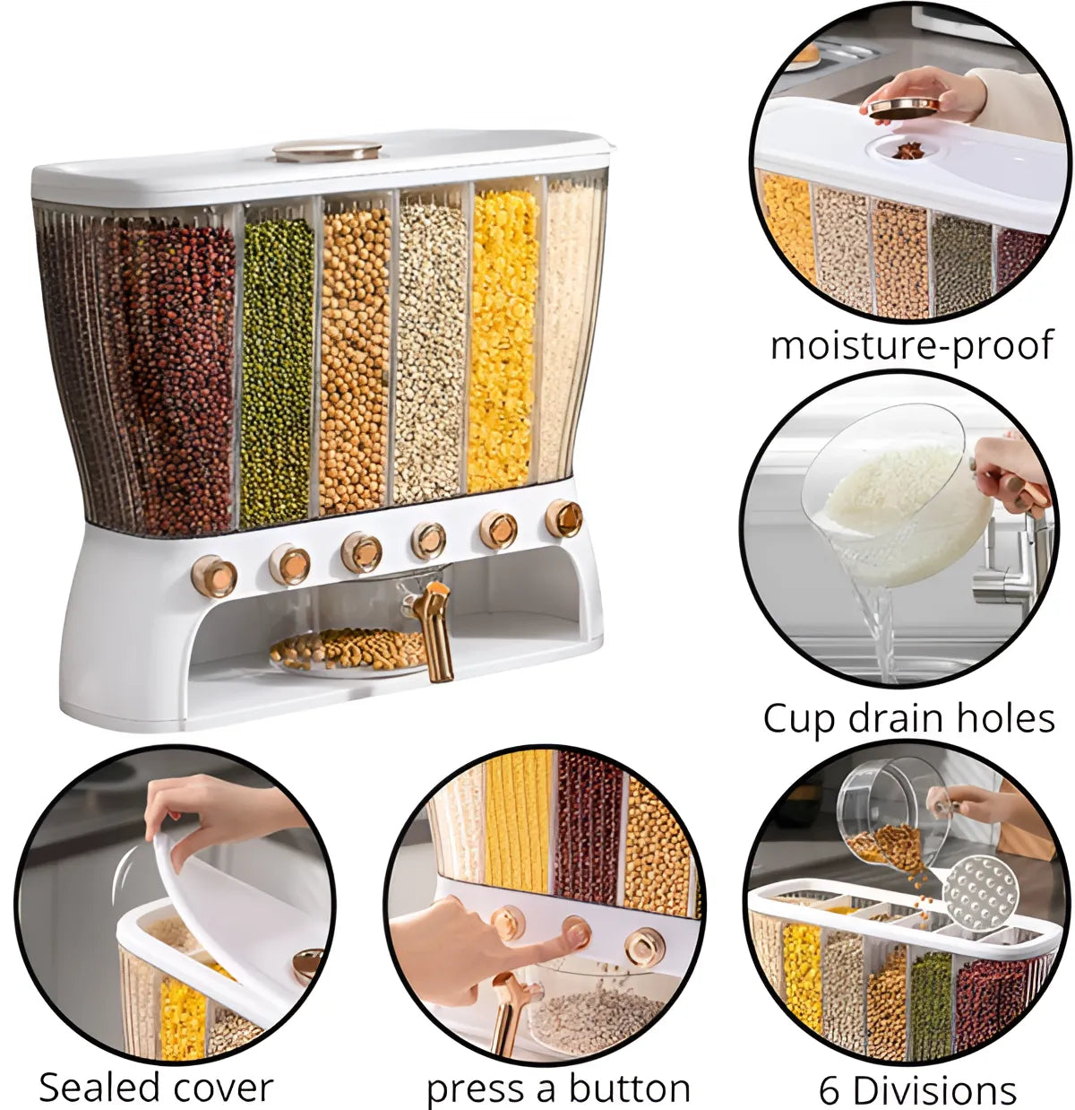 Dry Food Dispenser - Grain Storage Box - Rotating Grain Dispenser